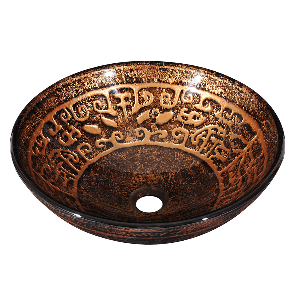 Bathroom Tempered Glass Round Vessel Sink