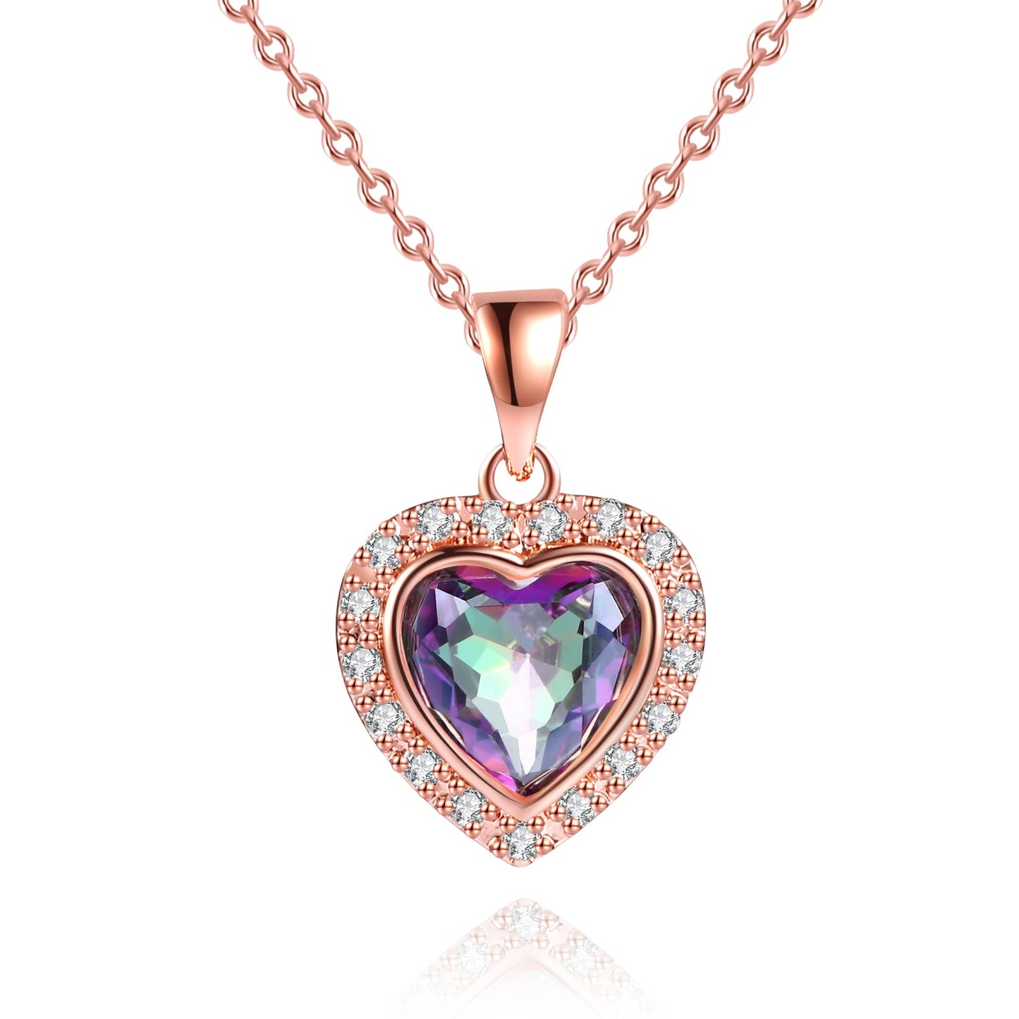 Heart Necklace for Women in 18k Rose Gold Overlay