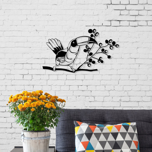 Black Parrott Modern Metal Wall Art Decoration