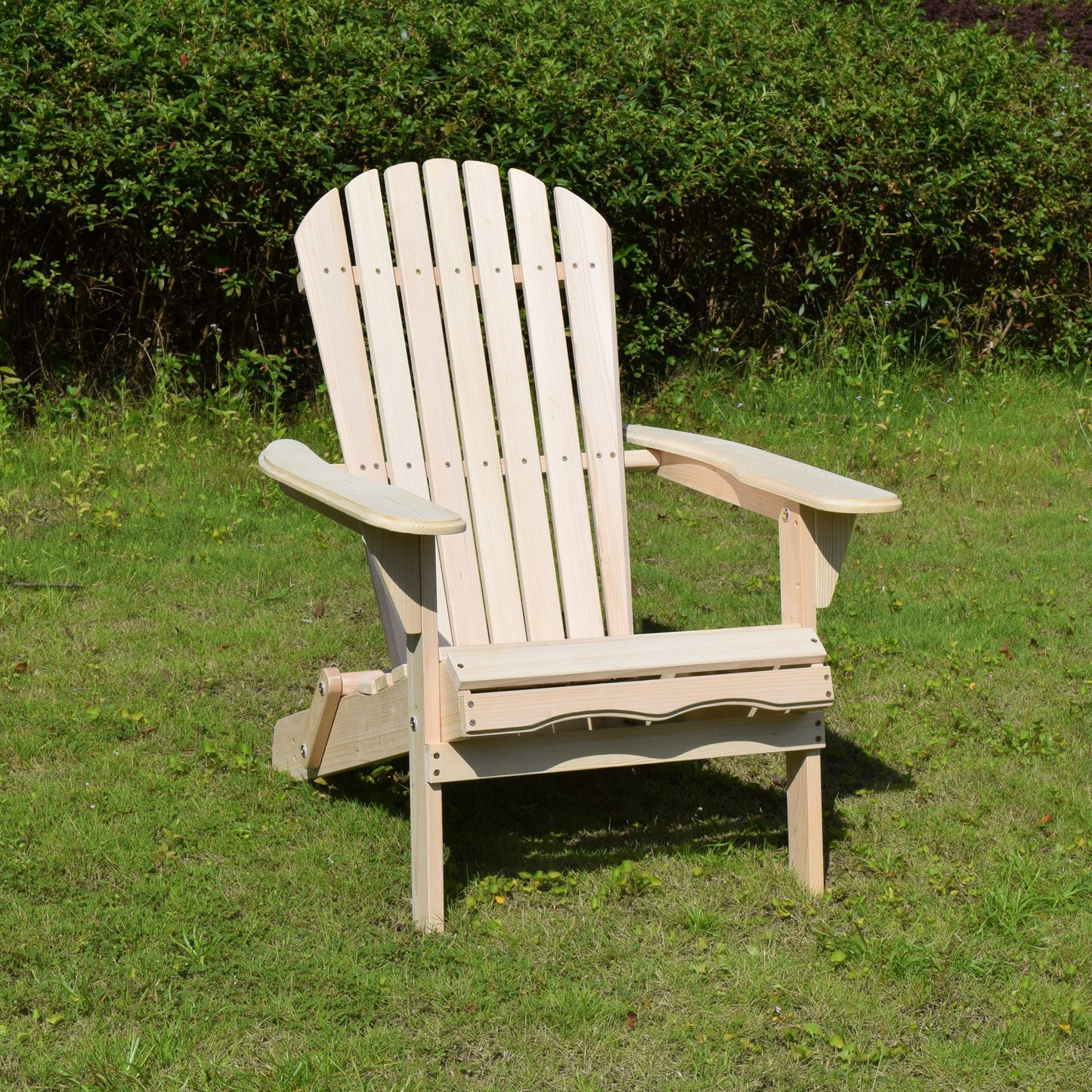 Folding Wood Adirondack Chair - Beige