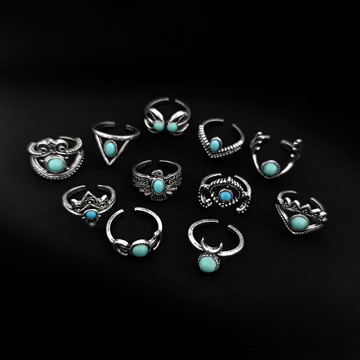 Vintage Silver Knuckle Rings 62pcs Stackable Joint Finger Rings for Women Bohemian Midi Rings