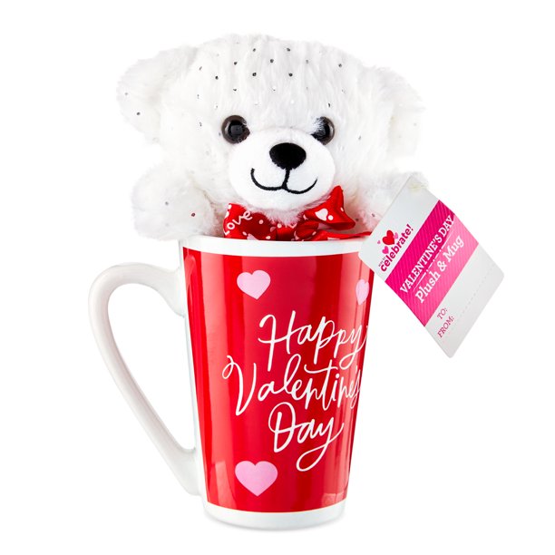 Valentine's Day Plush Toy in Latte Mug, Bear Best Gift for Women