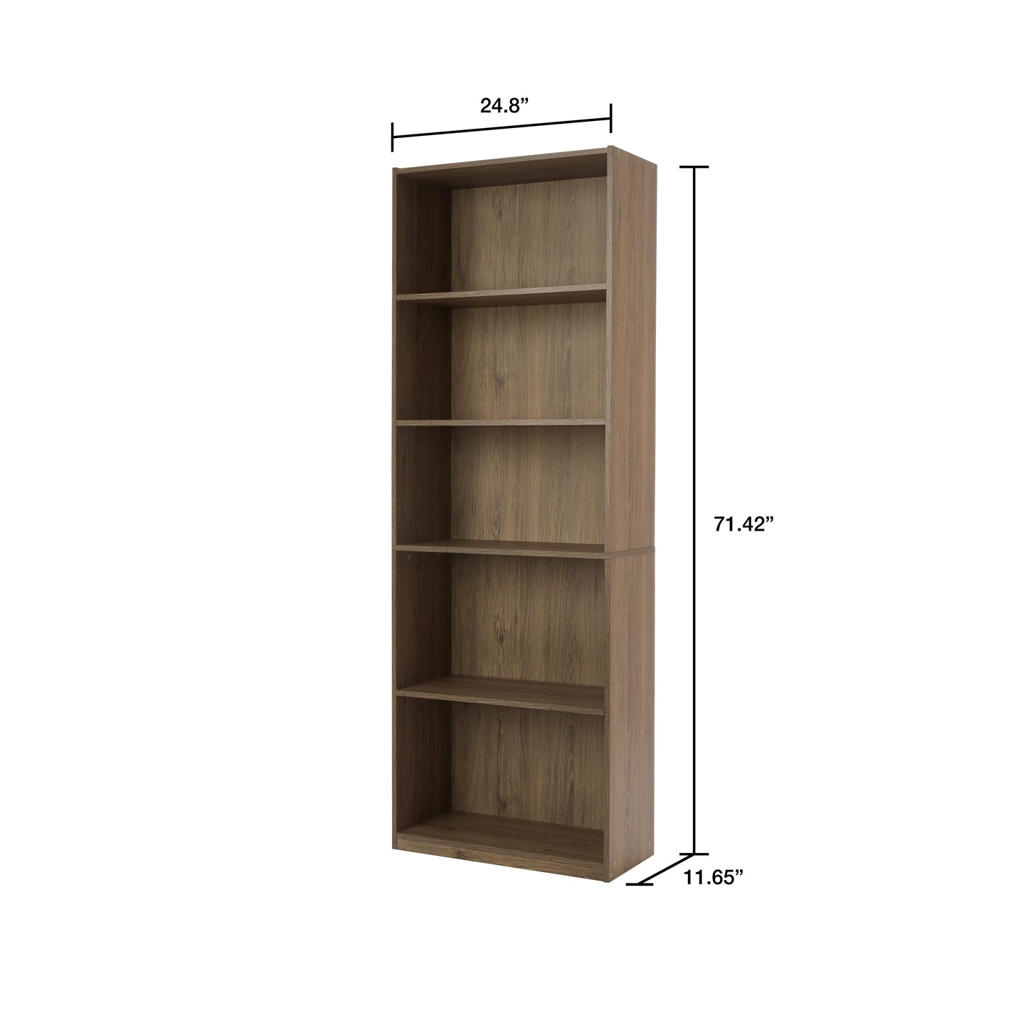 71" 5-Shelf Bookcase with Adjustable Shelves