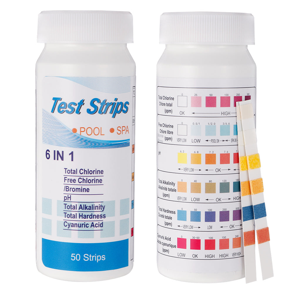 6 in 1 Water Test Strips, 100 Strips Fast & Accurate Water Quality Testing Kit