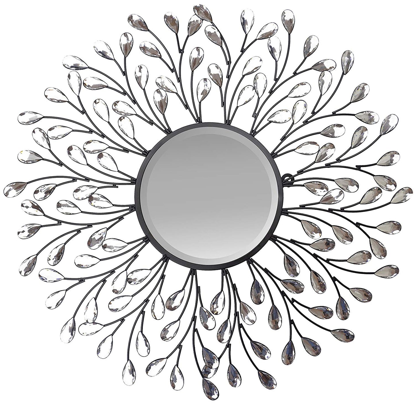 Decorative Crystal Metal Vine Wall Mirror