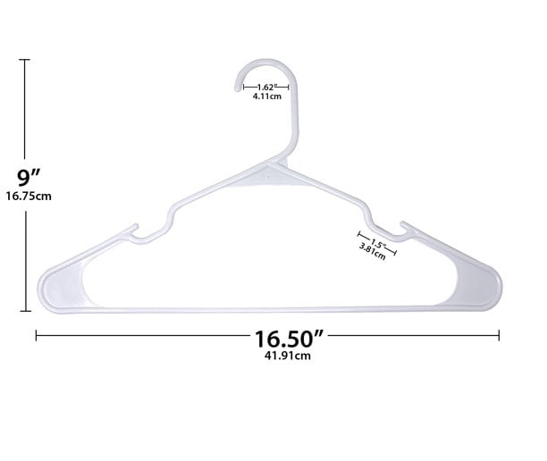 Durable Plastic Clothing Hangers, 18 Pack,