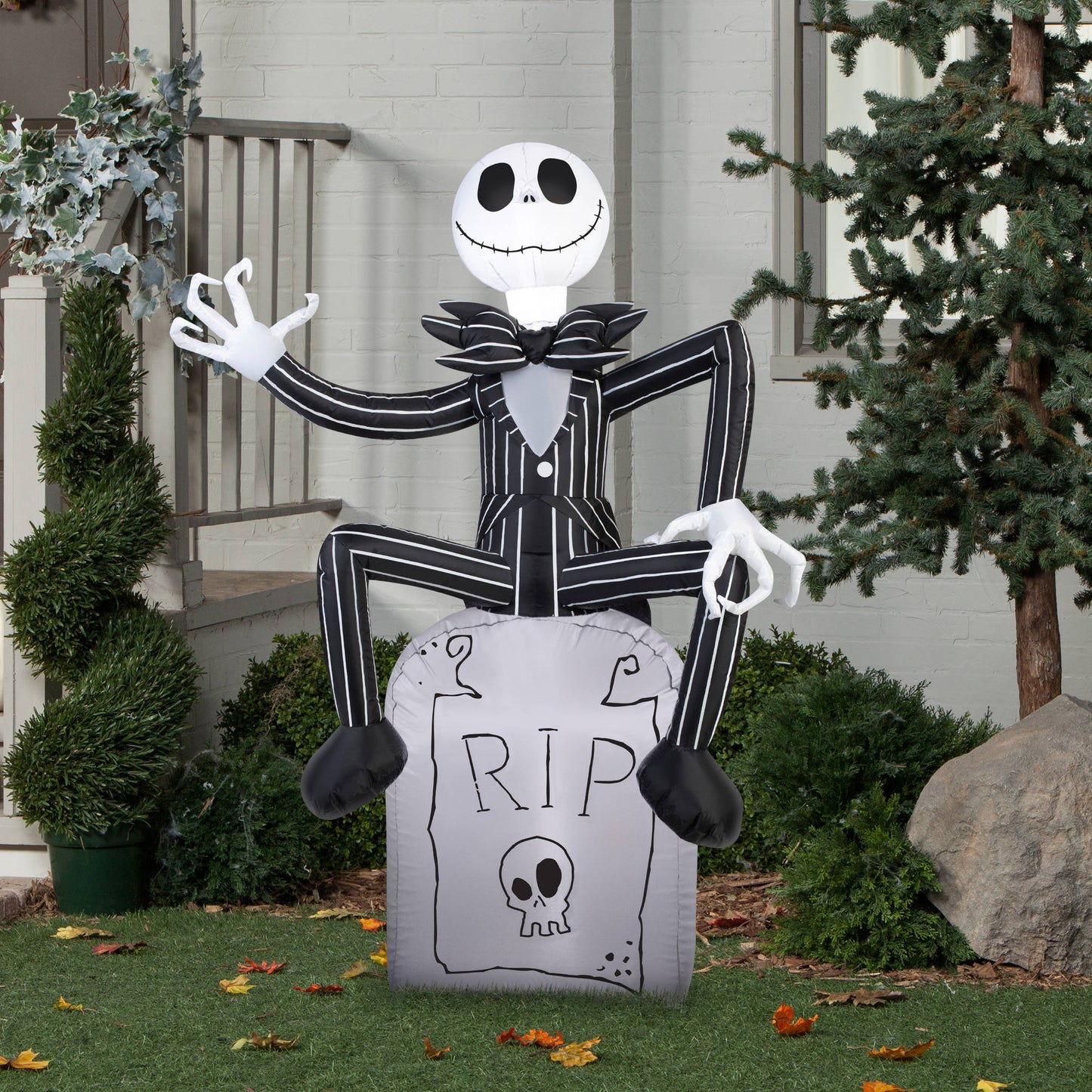 Inflatables Jack Skellington on Tombstone, 5 ft for Halloween Decoration