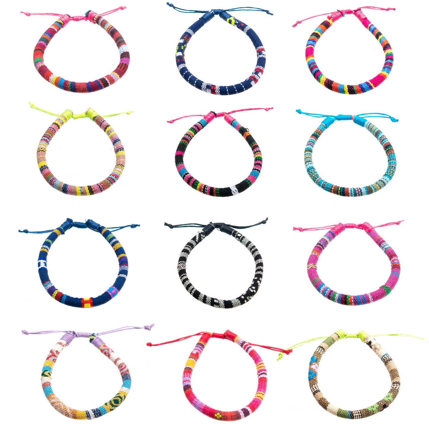 12 Pcs Unisex Adjustable Friendship Rope Bracelets