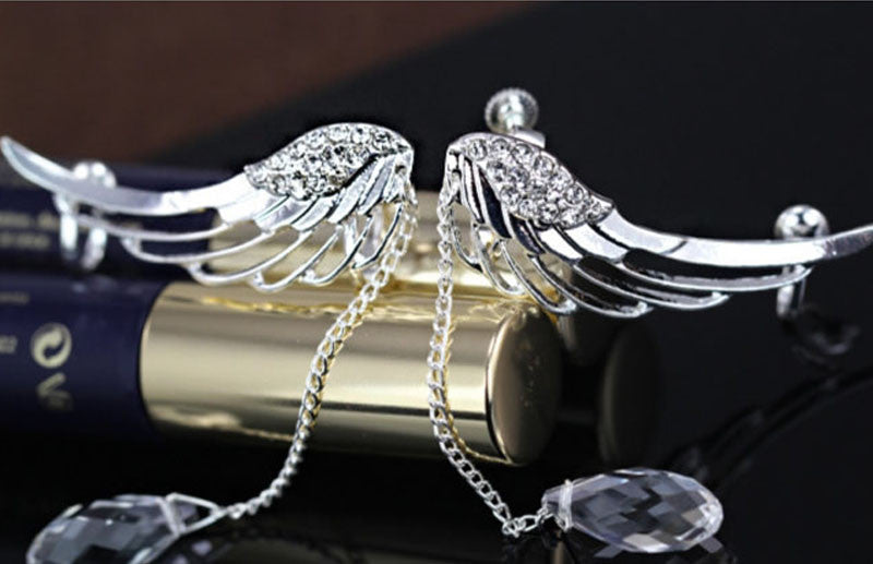 Charm Elegant Angel Wing Crystal Earrings Drop Dangle for Women