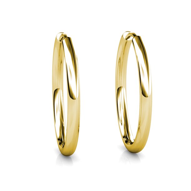 18k White Gold Hoop Earrings with Swarovski Crystals