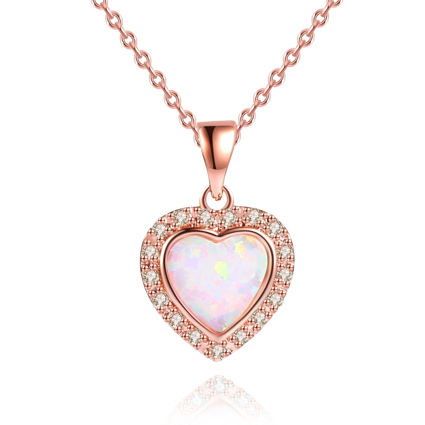 Heart Necklace for Women in 18k Rose Gold Overlay