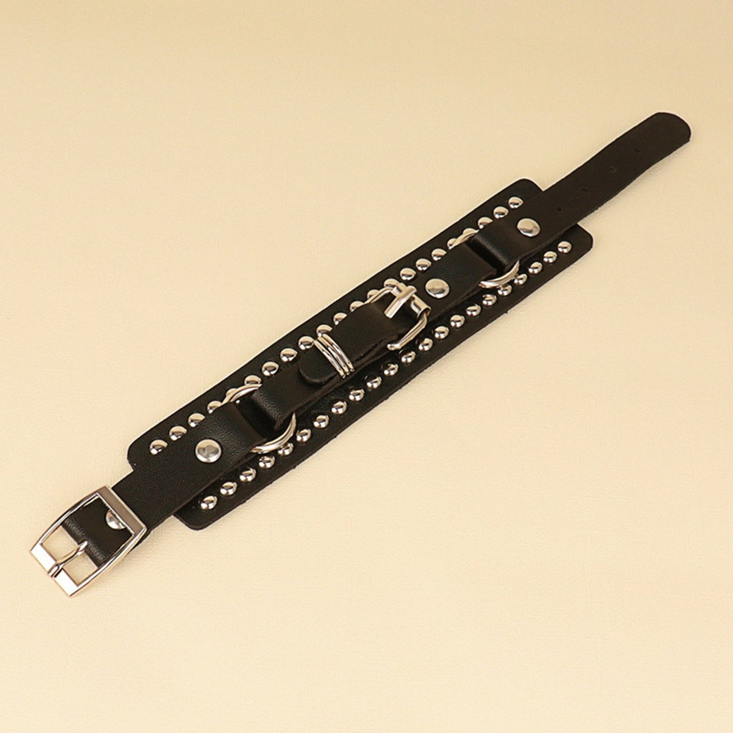 Punk Rock Cuff Wrap Leather Bracelet  for Men/Women