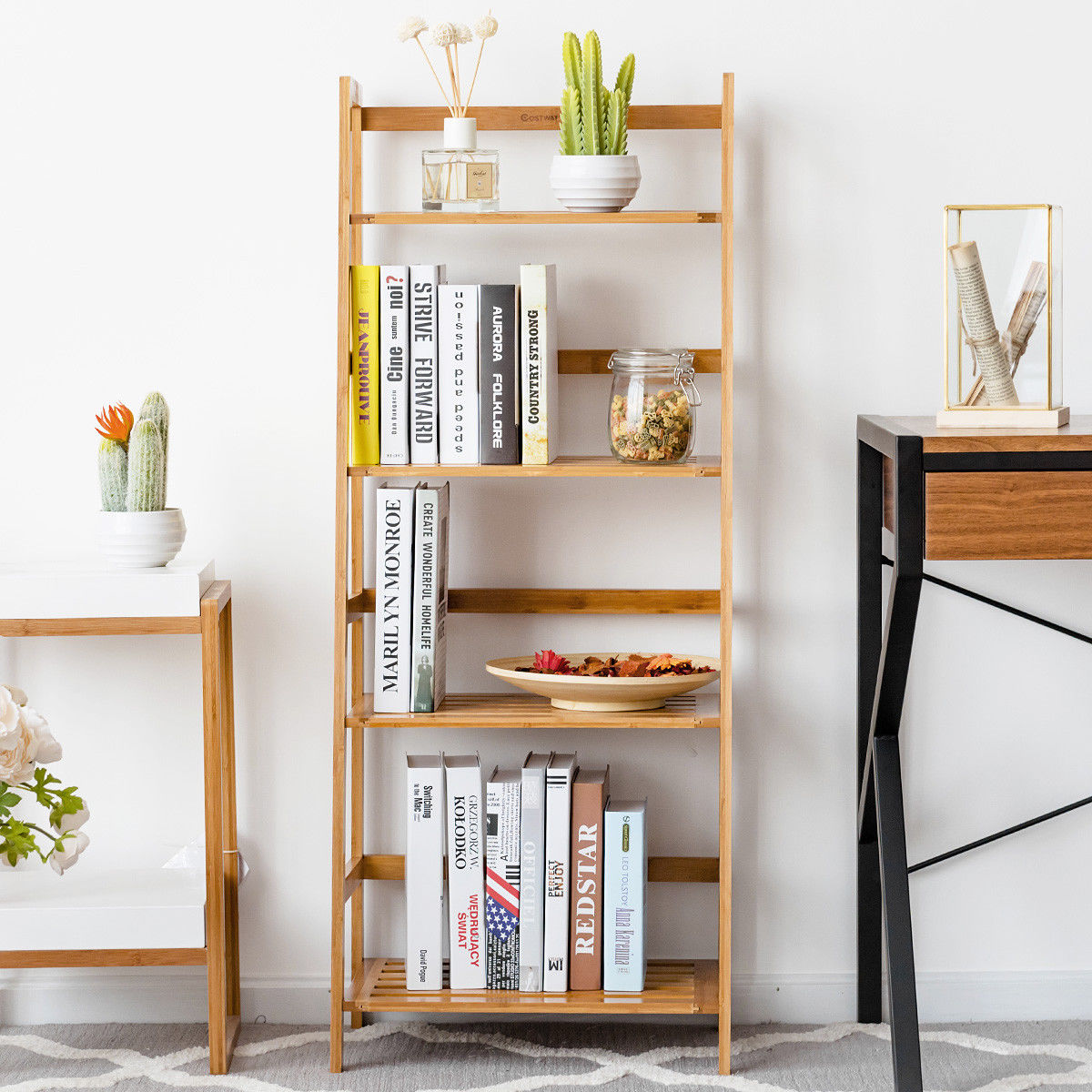 4-Shelf Bamboo Freestanding