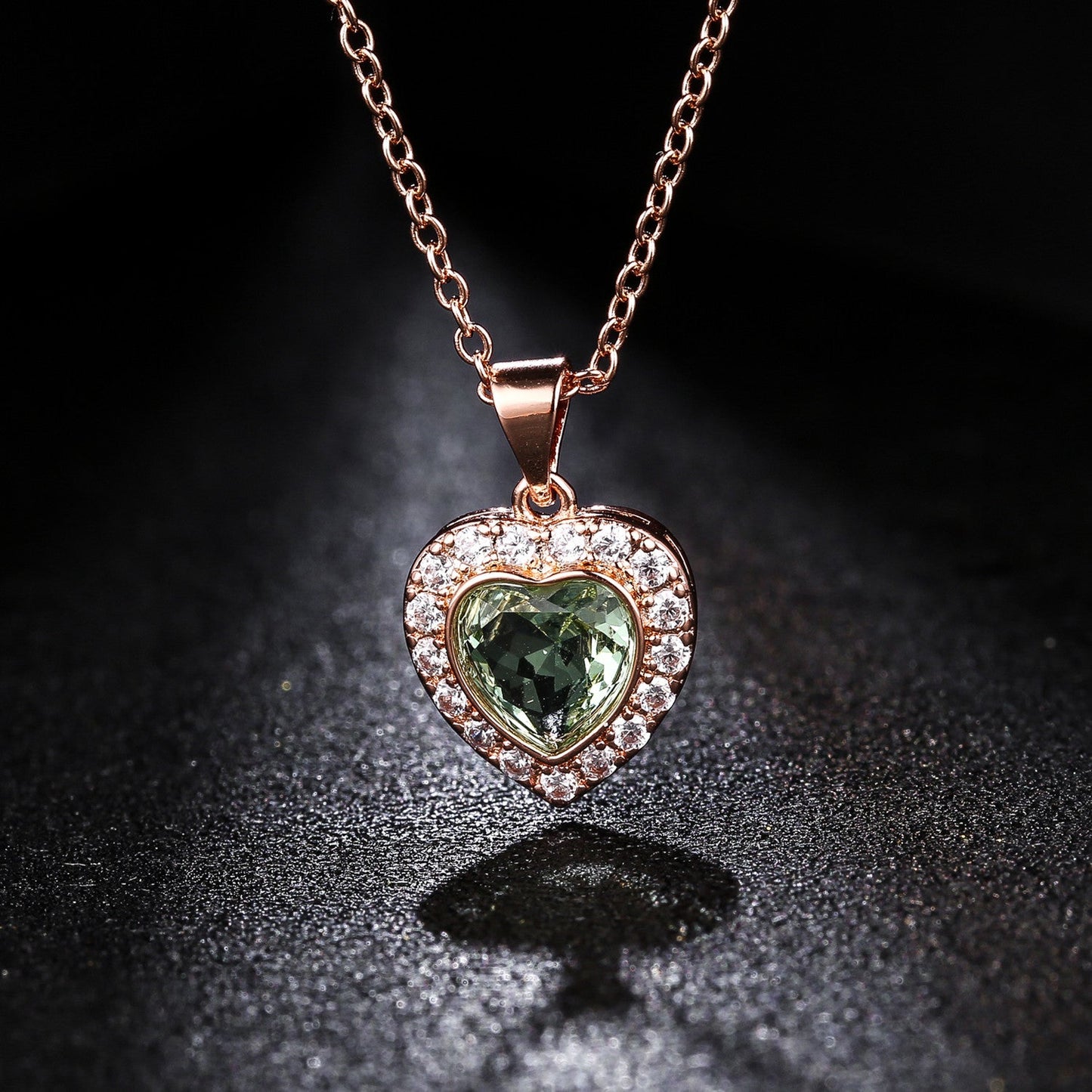 Heart Necklace for Women in 18k Rose Gold Overlay