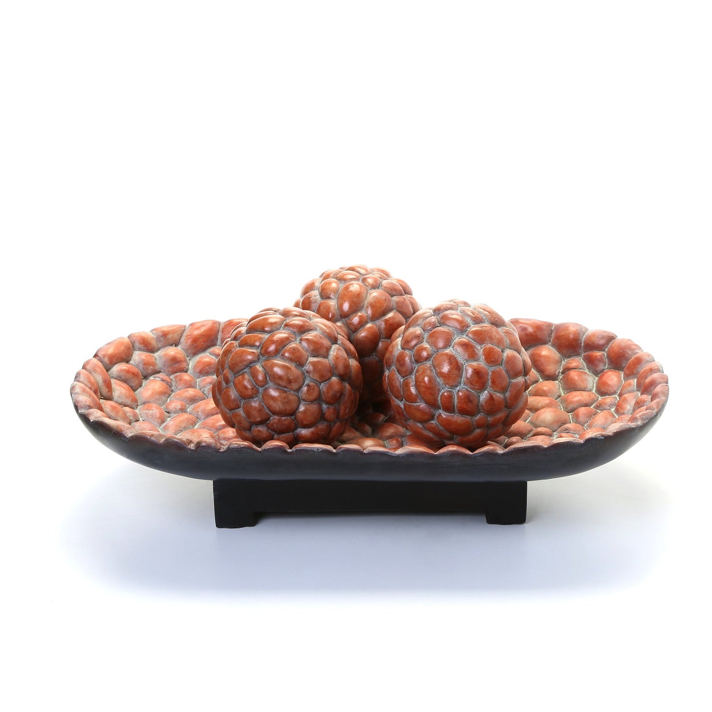 4 in. Bowl with 3 Piece Spheres for Home Decoration