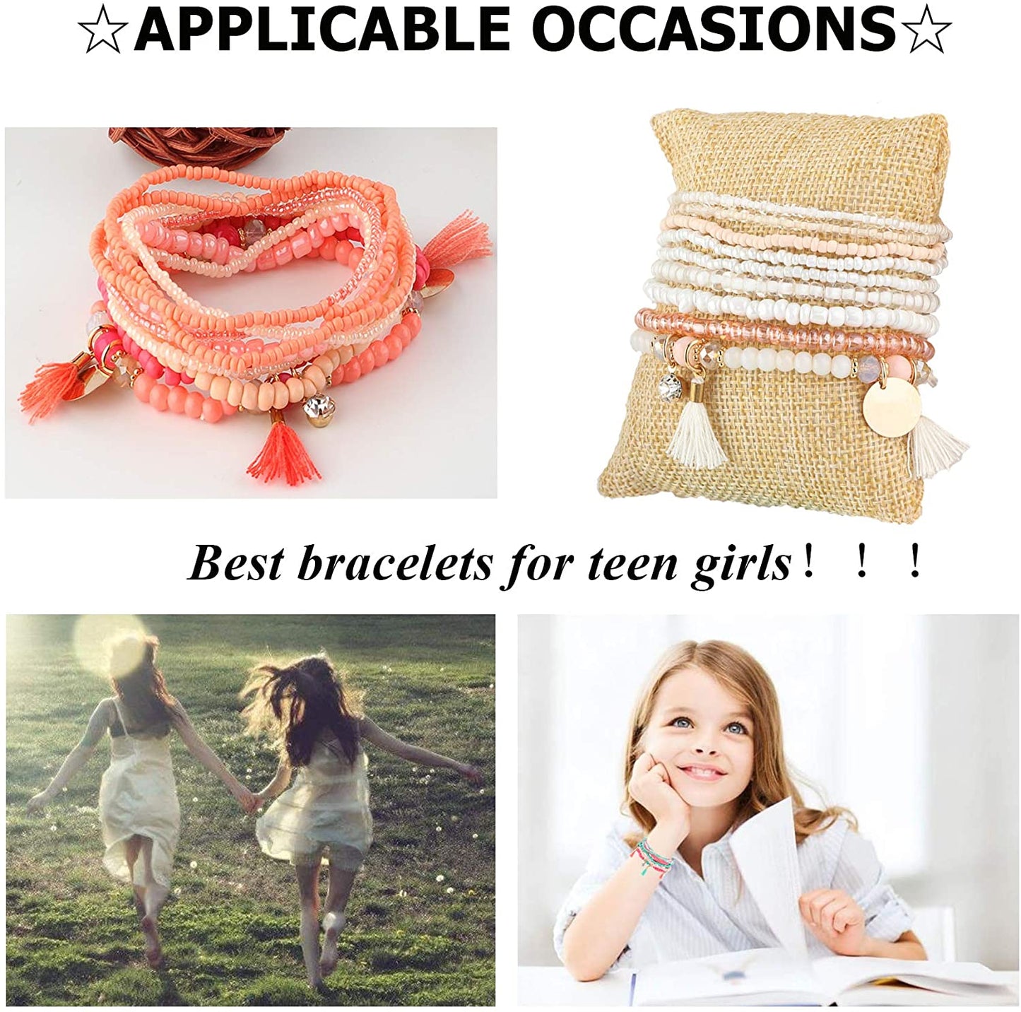 3-6 Sets Bohemian Beaded Multilayer Stretch Stackable Bracelet