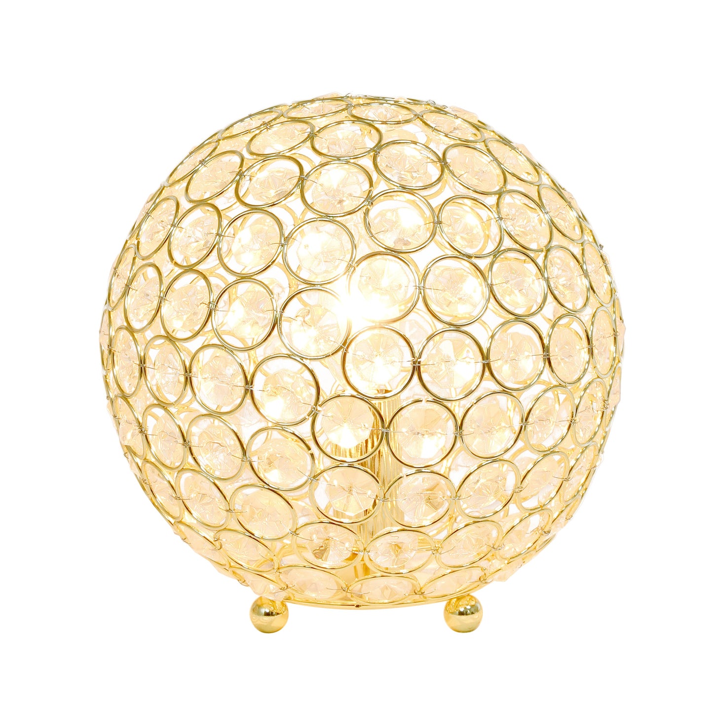 Elegant Designs Elipse 8 Inch Crystal Ball Sequin Table Lamp