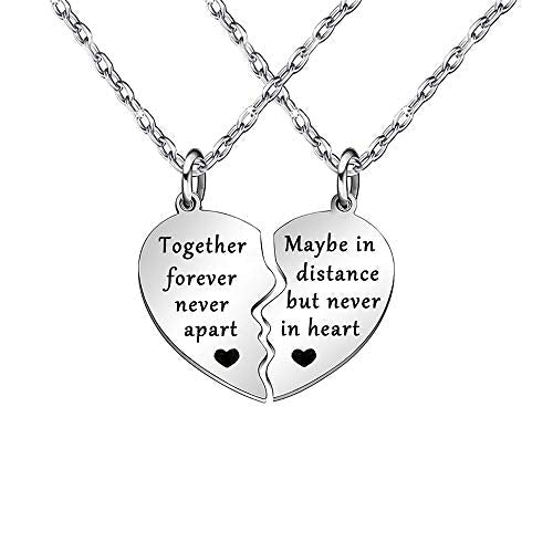 Silver Heart Necklaces for Couples