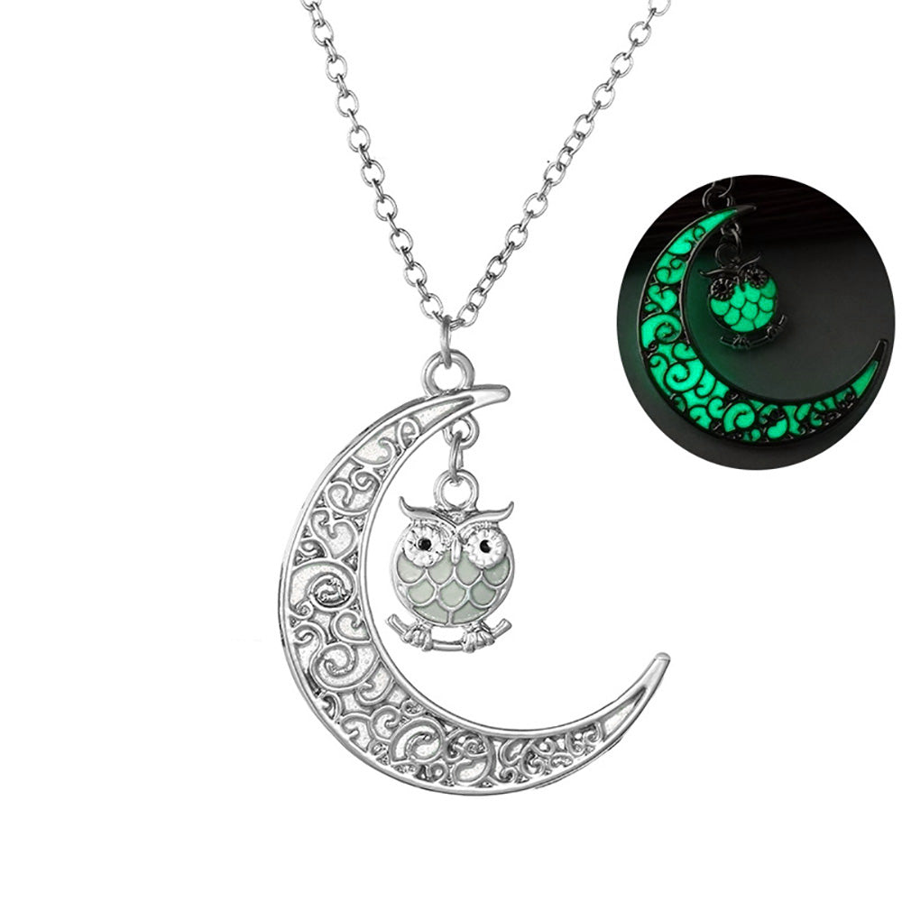 Owl Glow In Dark Pendant Chain Necklace for Women