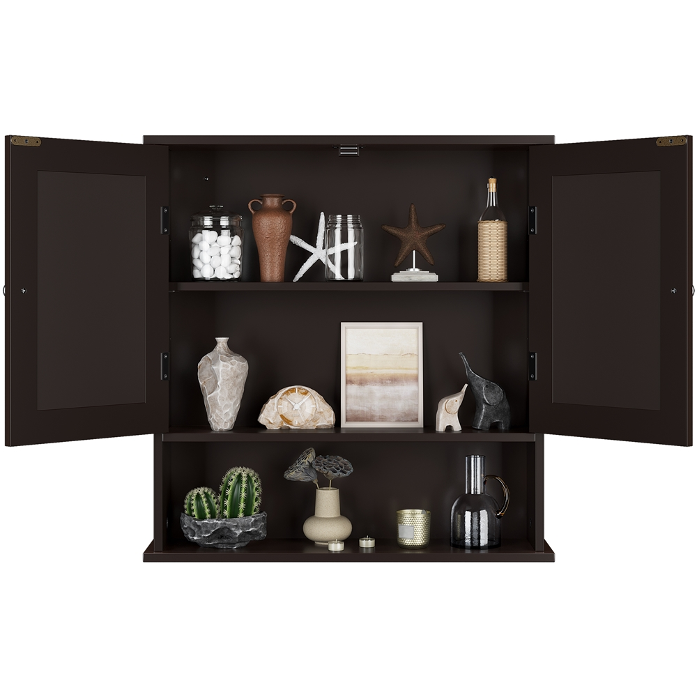 Wall-Mounted Mirrored Storage Bathroom Cabinet, Espresso