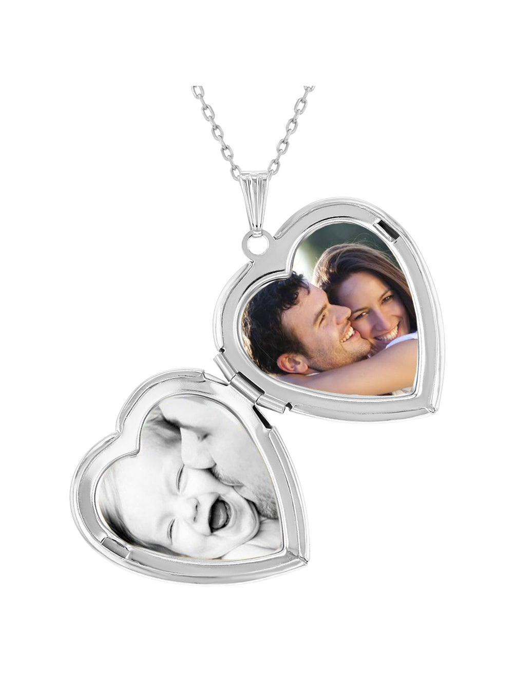 19"I Love You Photo Heart Locket Pendant Necklace