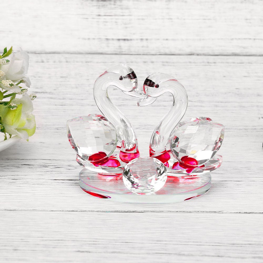 Crystal Swan Wedding Figurine for Home Decoration