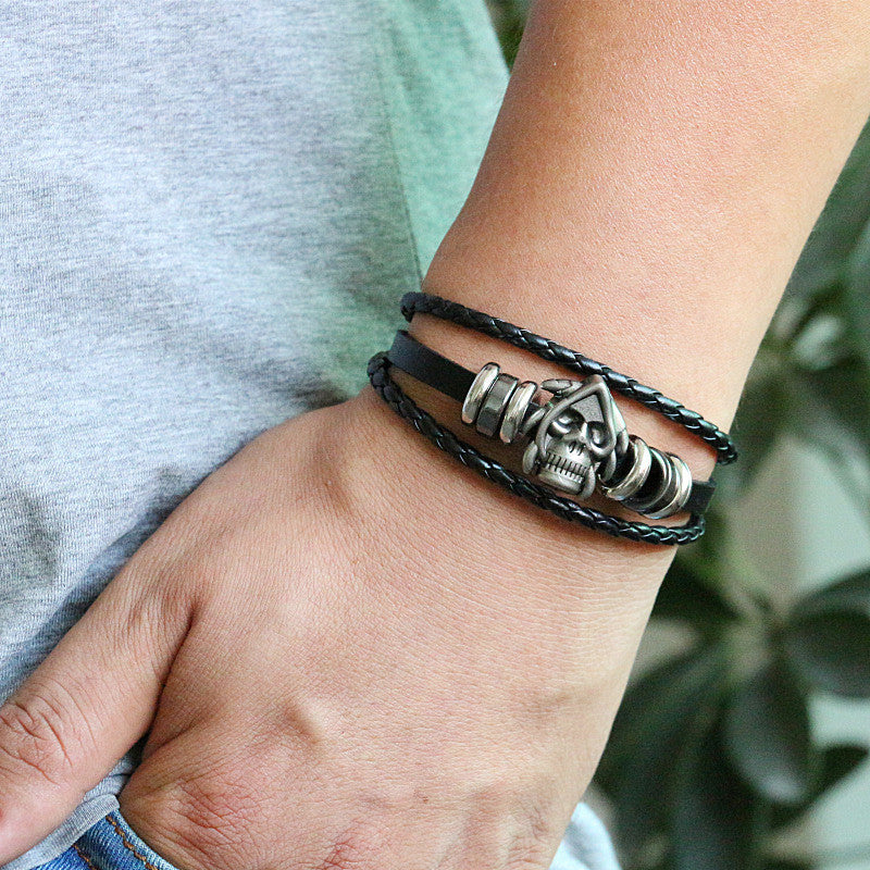 Skull Multi-layer Leather Bracelet for Men/Women
