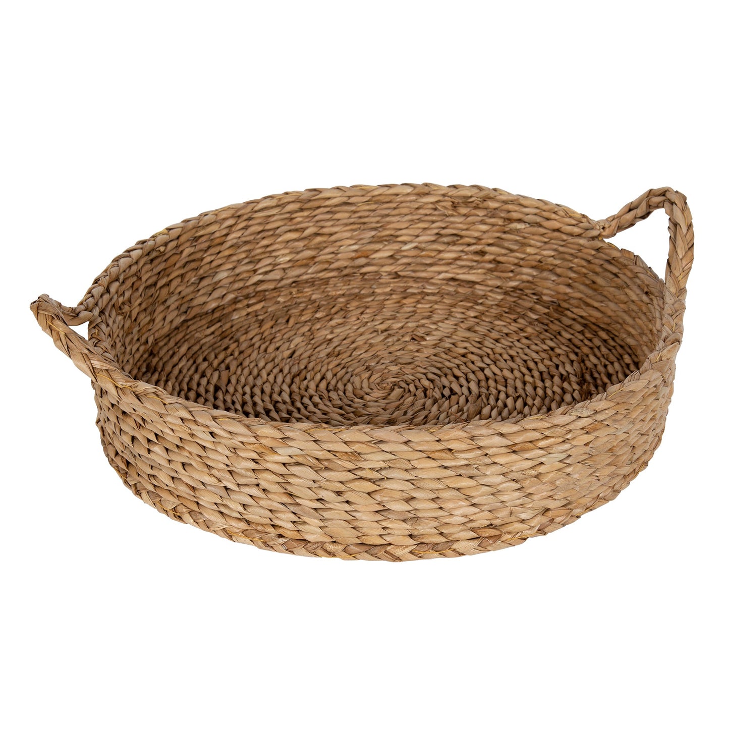 16" Round Natural Colored Water Hyacinth Woven Tray