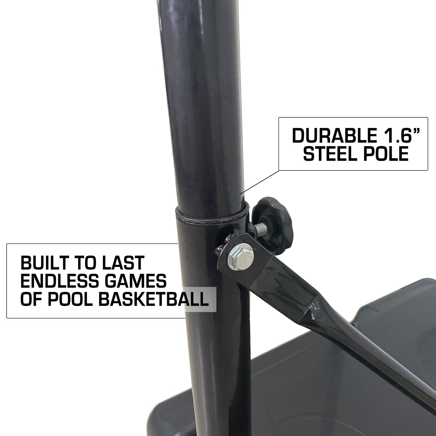 35" Portable Poolside Basketball Hoop w/ Portable Wheeled Base