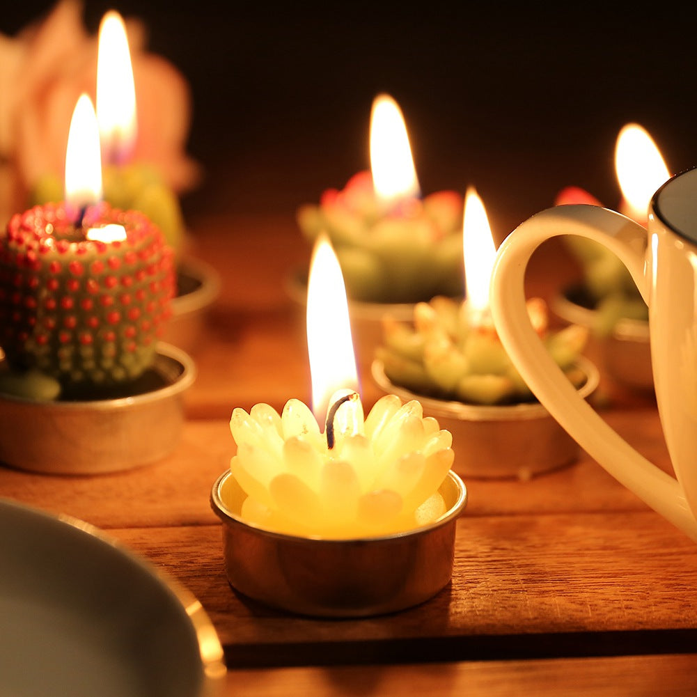 12 Pieces Cactus Tealight Candle