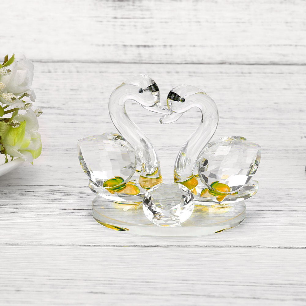 Crystal Swan Wedding Figurine for Home Decoration