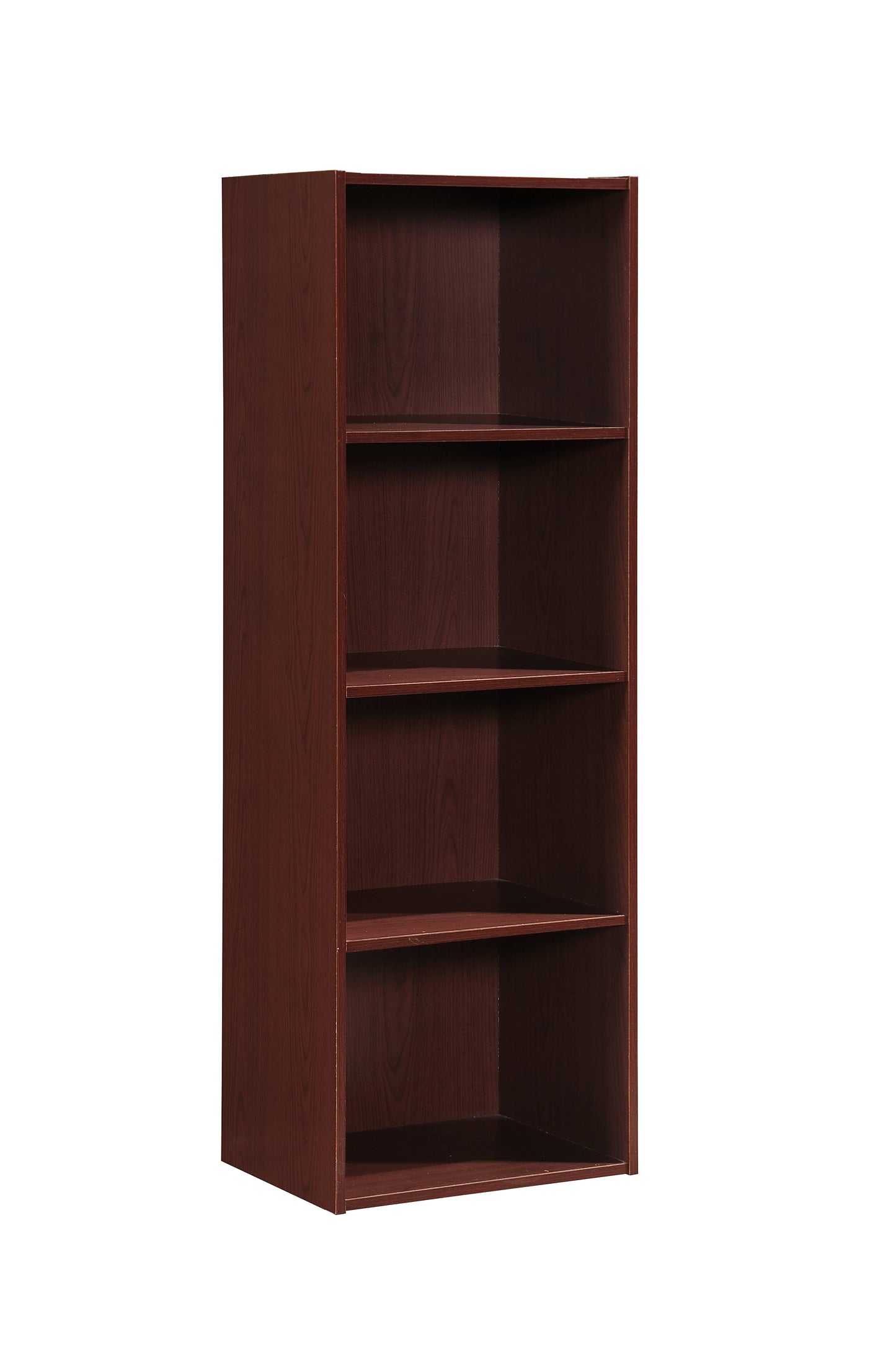 4-Shelf Wood Bookcase, Brown