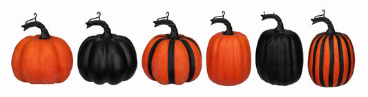 12-Piece Halloween Miniature Pumpkins, Orange & Black