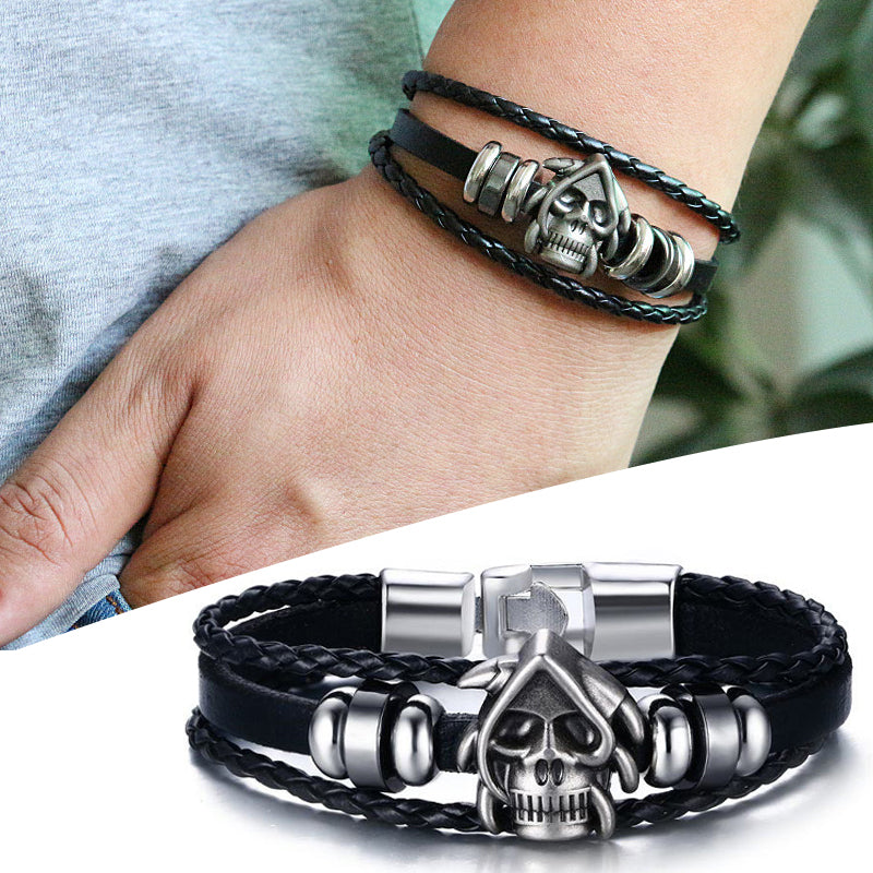 Skull Multi-layer Leather Bracelet for Men/Women