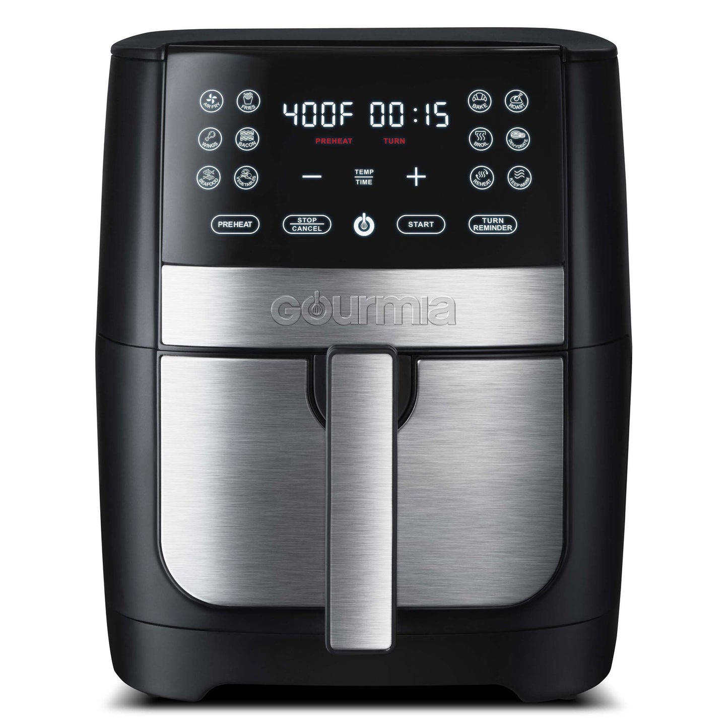 8 QT Digital Air Fryer w/ FryForce 360, Black/Stainless Steel