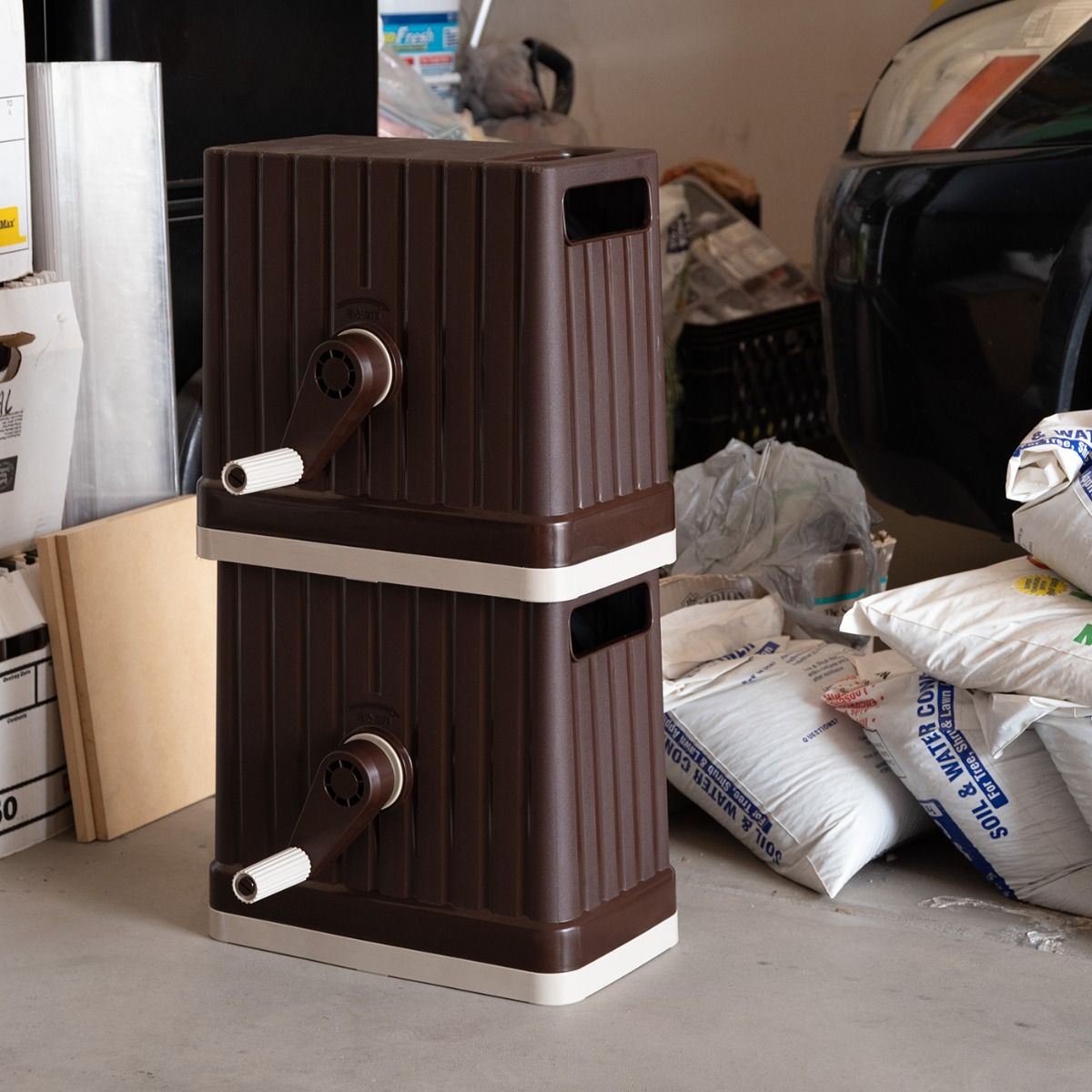 65.61 FT Hose Reel with Nozzle, Brown