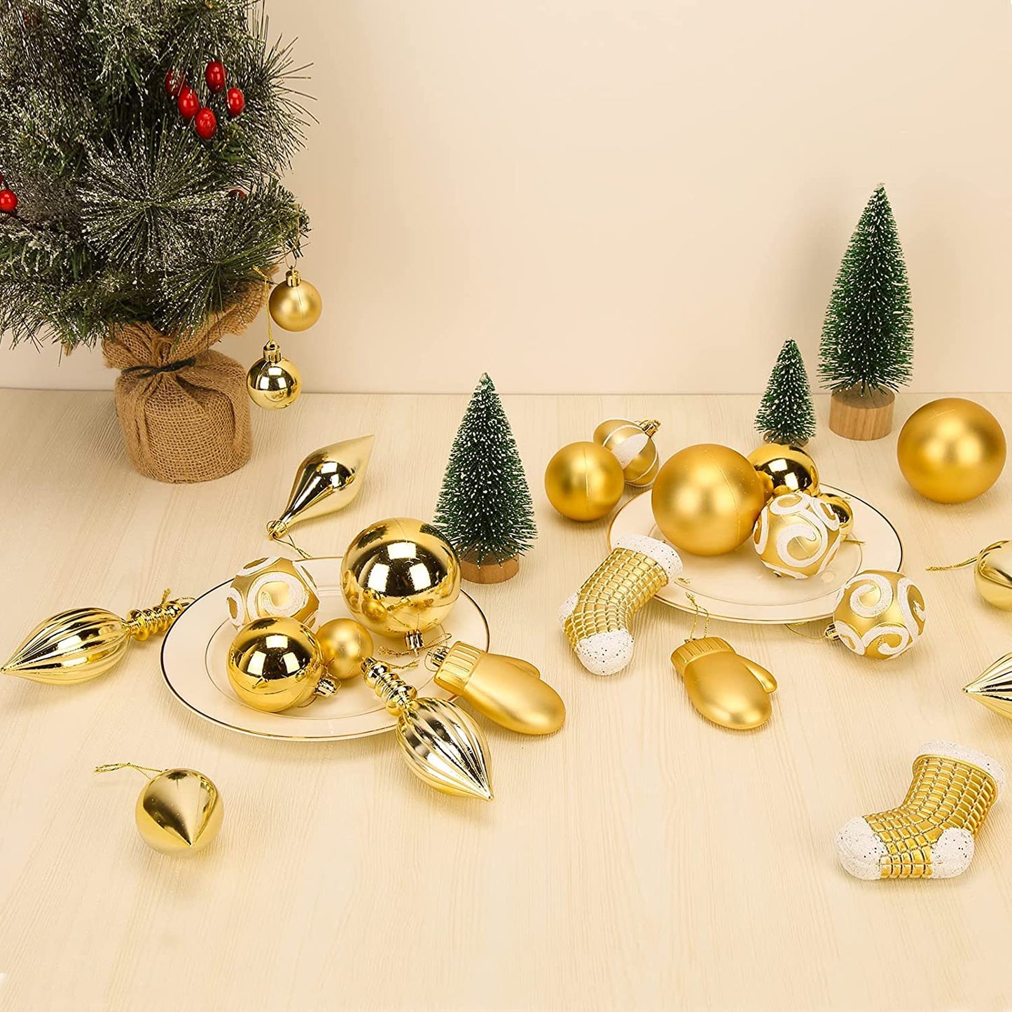 50 Pack Christmas Ball Ornaments Set