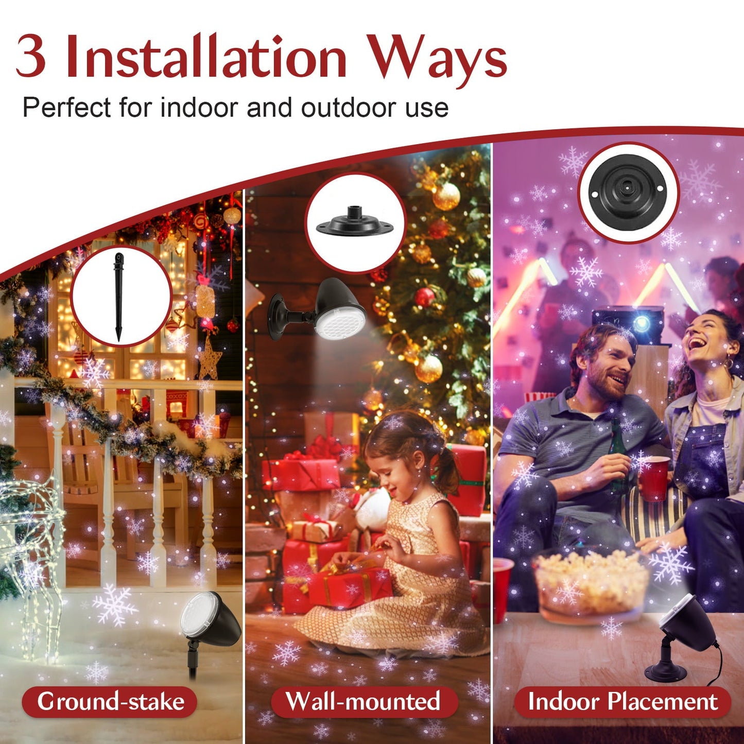 2 Pack Christmas Snowfall Projector Lights