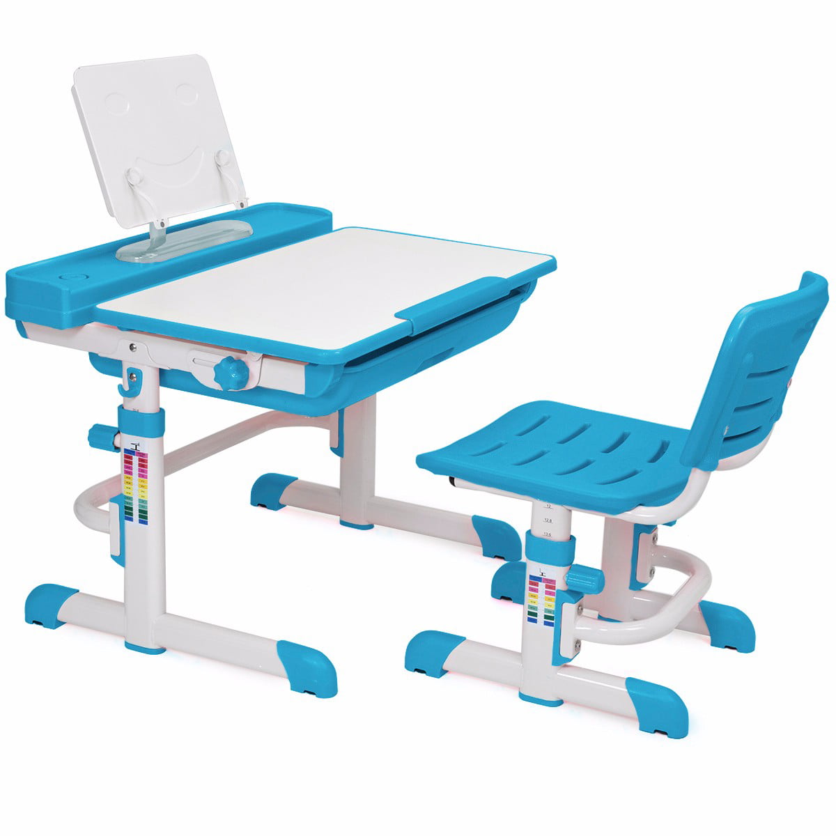 Kids Adjustable Table & Chair Learning Desk Storage Drawer, Blue