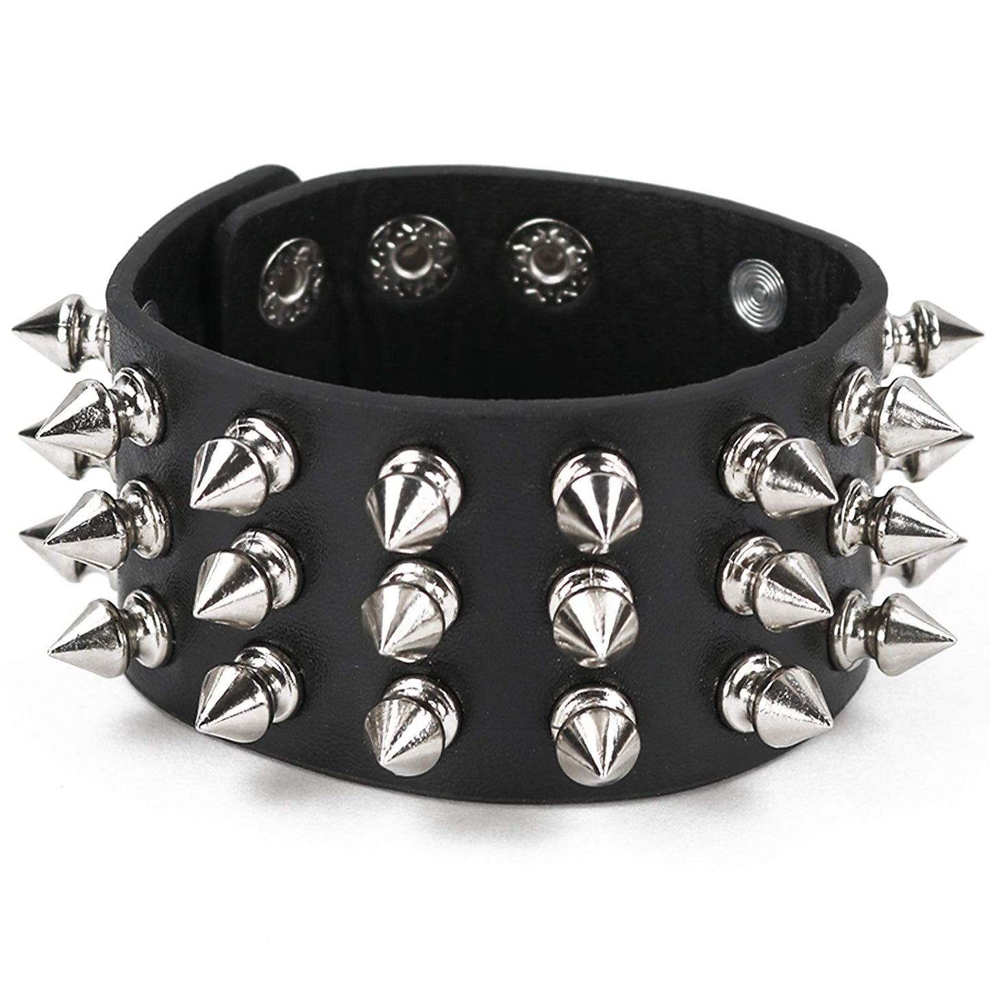 Skeleton Punk Leather Spike Bracelet for Men/Women