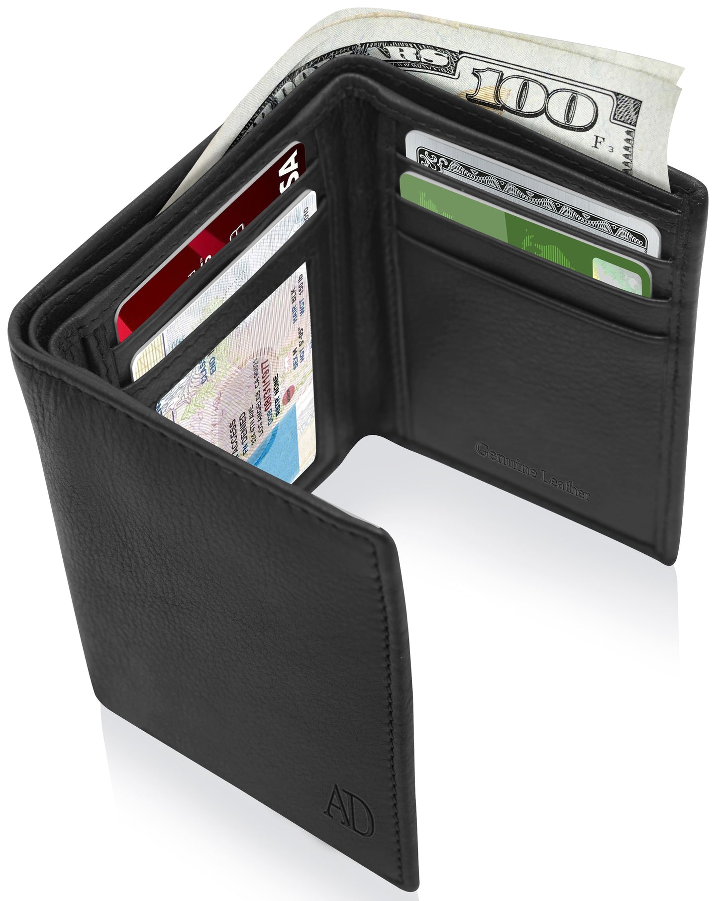 Genuine RFID Leather Slim Trifold Wallets For Men