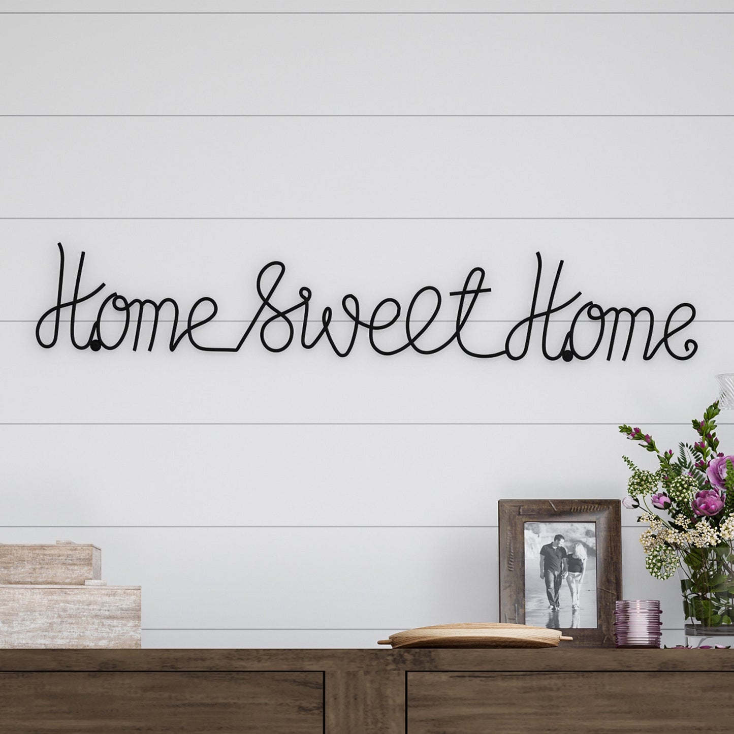 Metal Cut-out- Home Sweet Home Cursive 3D Word Sign Decor