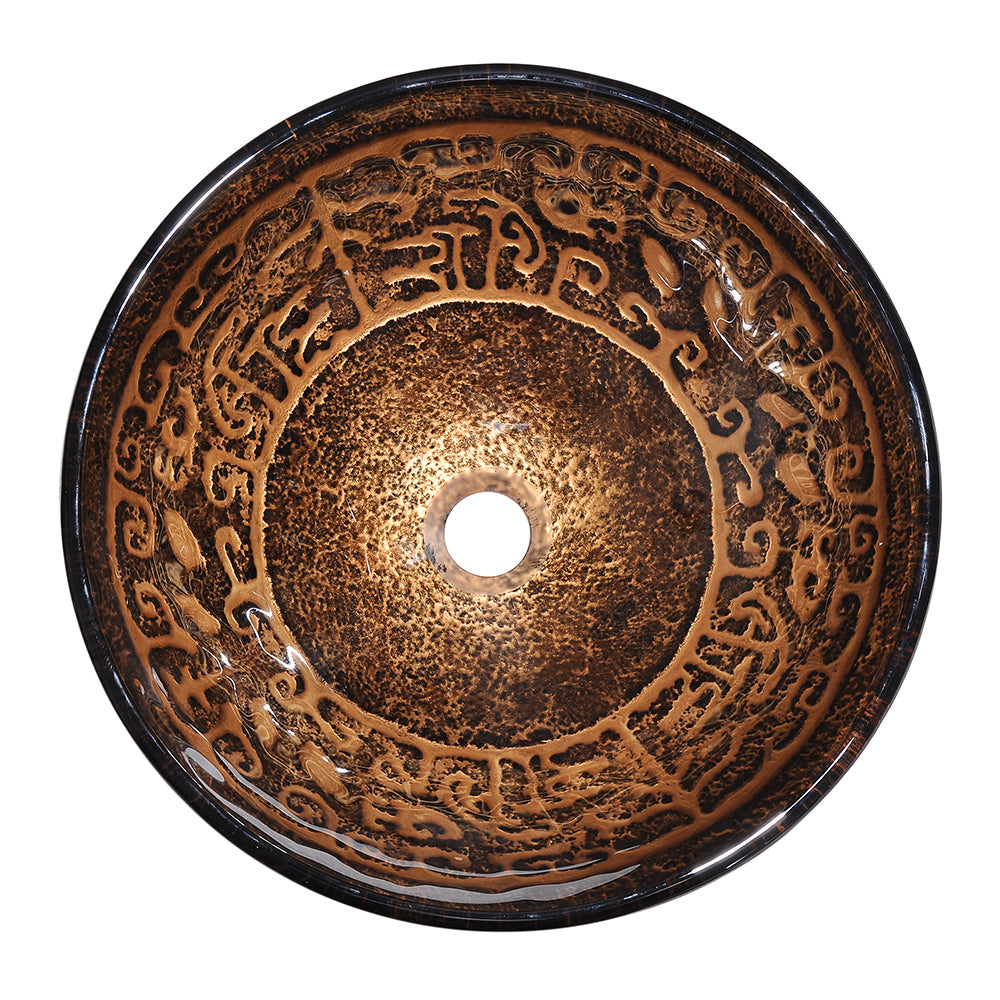 Bathroom Tempered Glass Round Vessel Sink