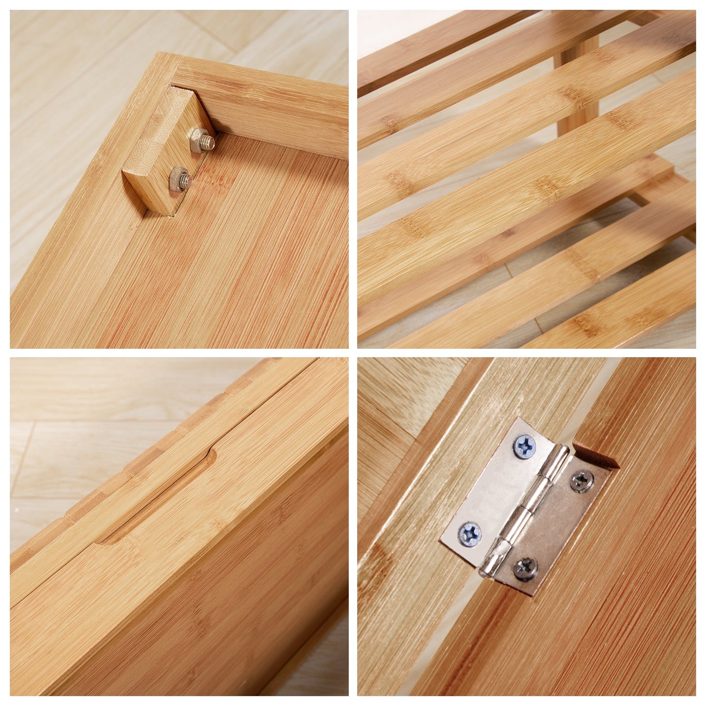 Bamboo 3 Tier Entryway Shoe Bench w/ Storage Drawer