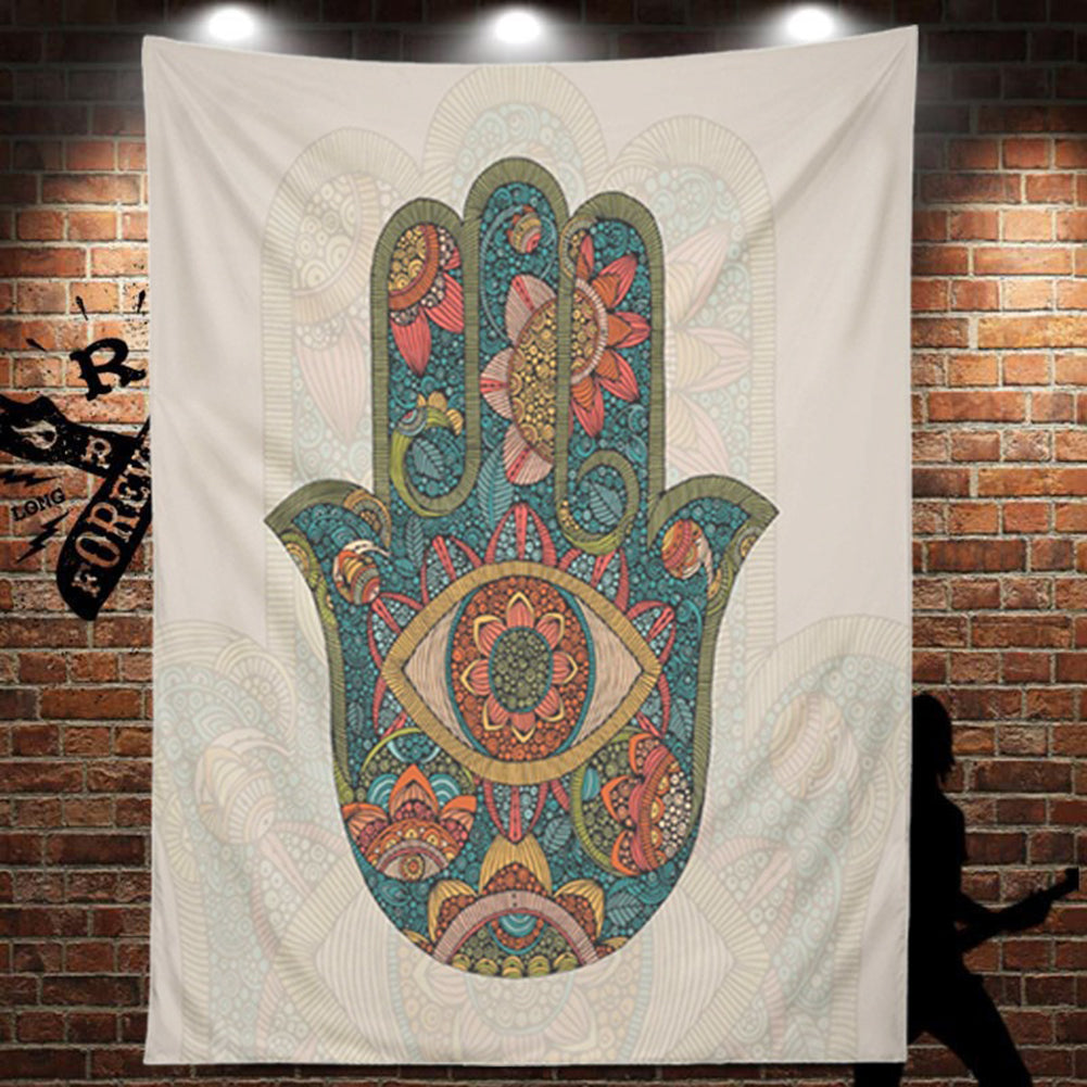 Hamsa Hand Medallion Evil Eye Tapestry for Home Decoration