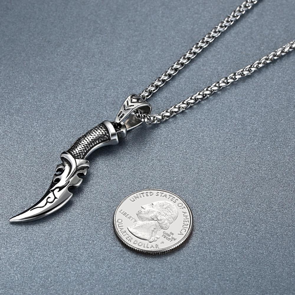 Men's Stainless Steel Tribal Pendant Necklace