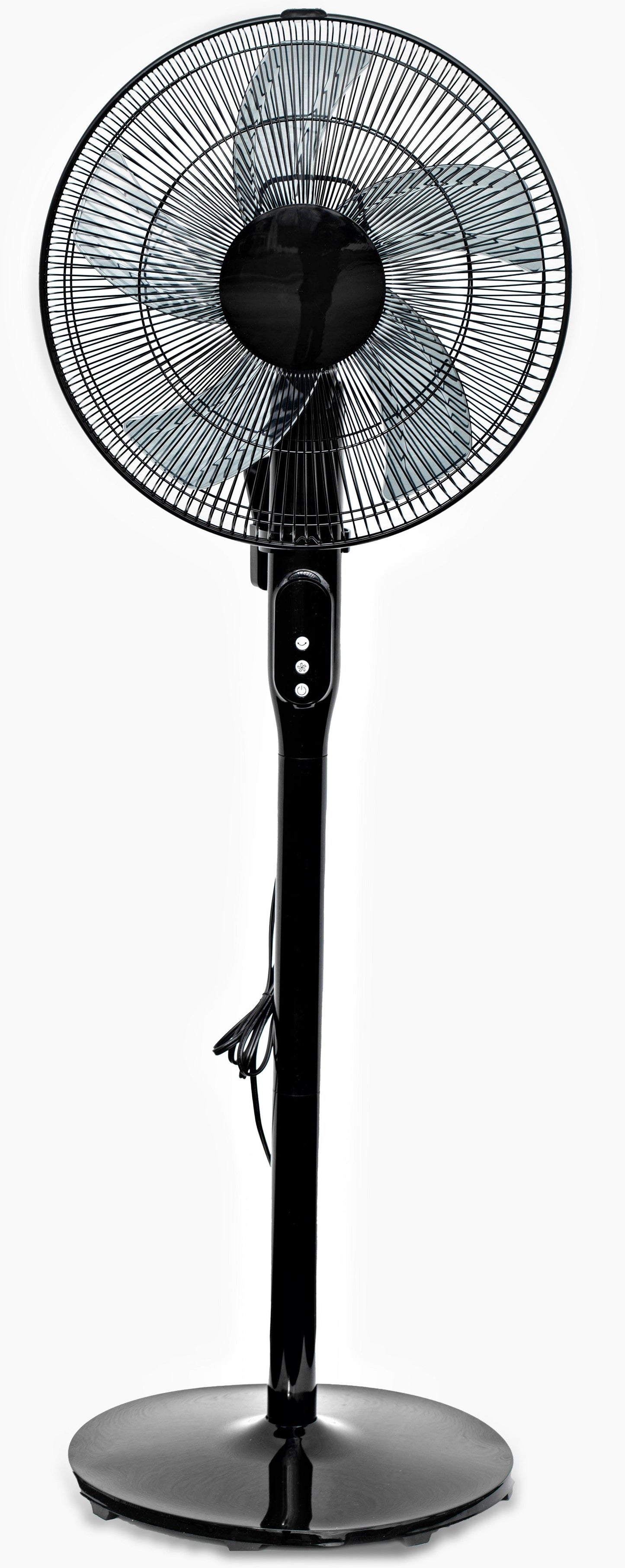 16" 12-Speed Adjustable Height Quiet Pedestal Fan w/ Digital Display & Remote Control