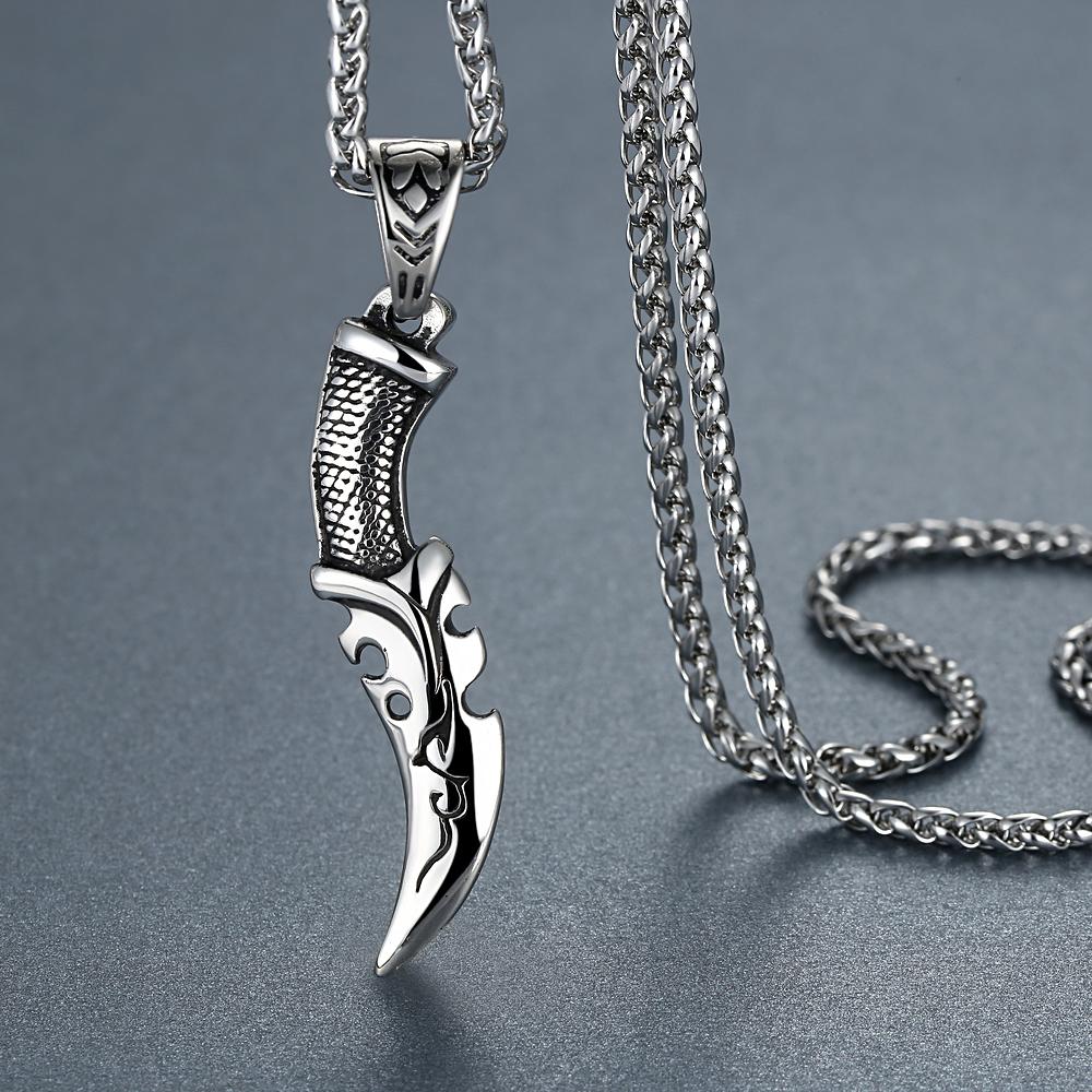 Men's Stainless Steel Tribal Pendant Necklace