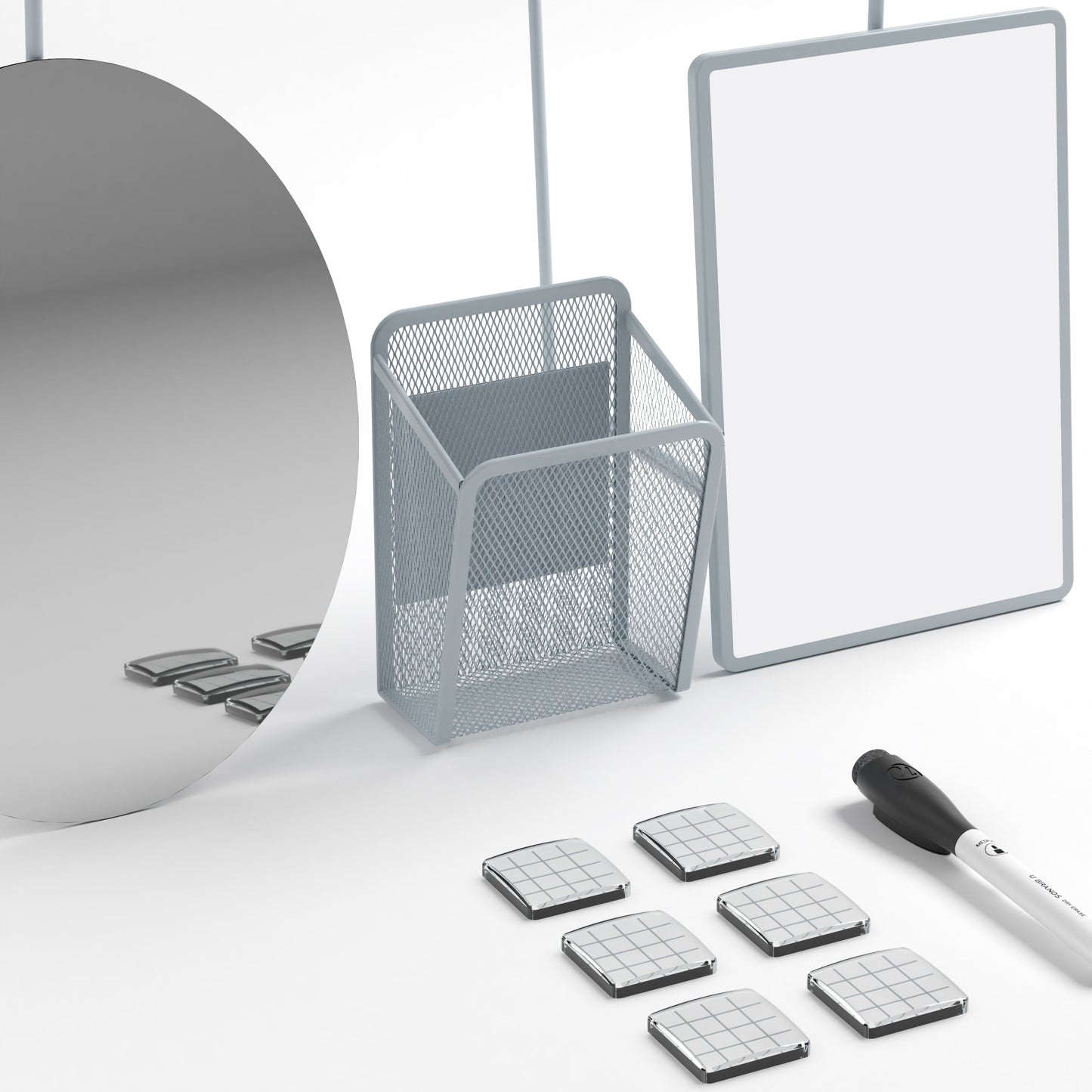 Locker Kit, 11 Piece Set, Shelf & Accessories, Gray