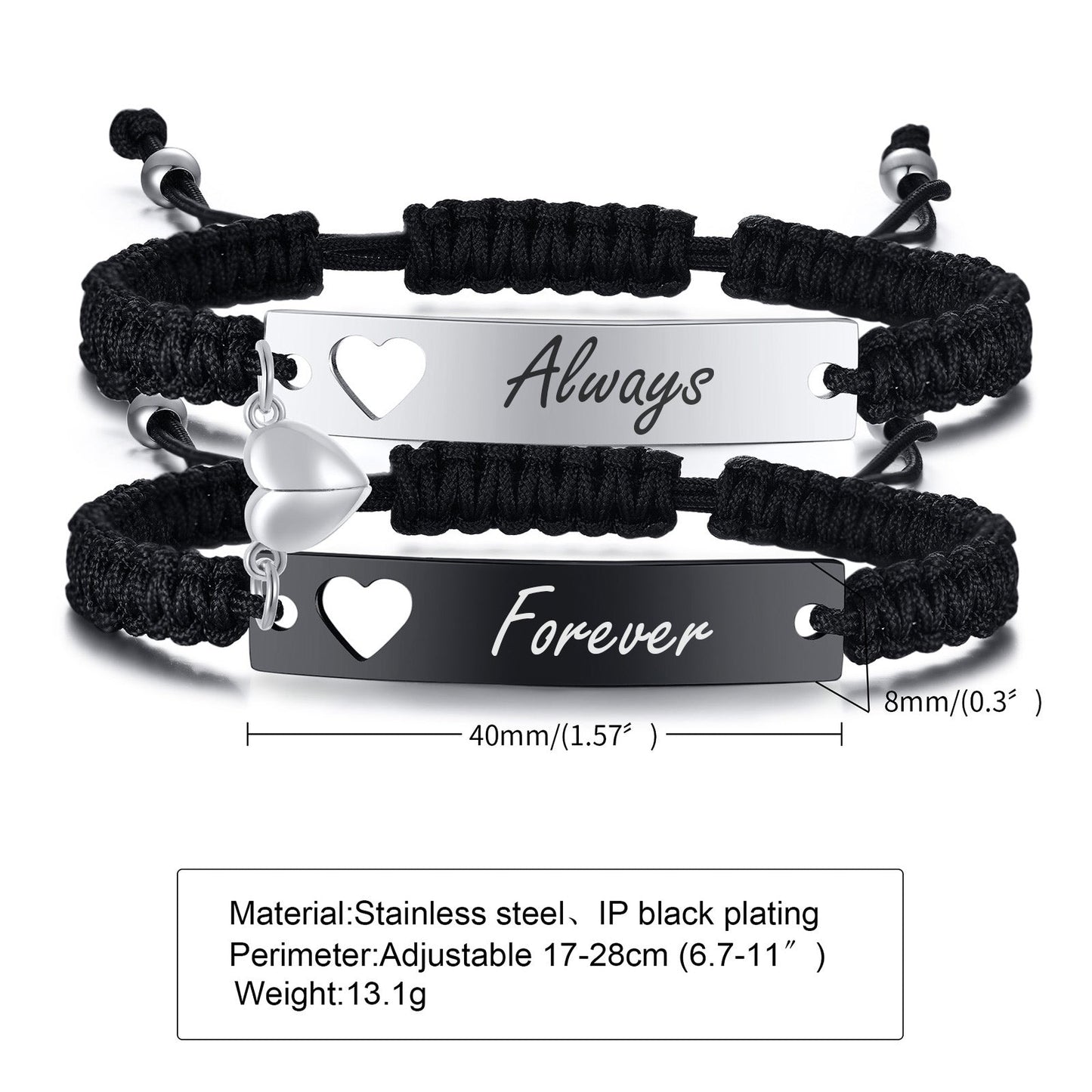 Adjustable Magnetic Couples Bracelets